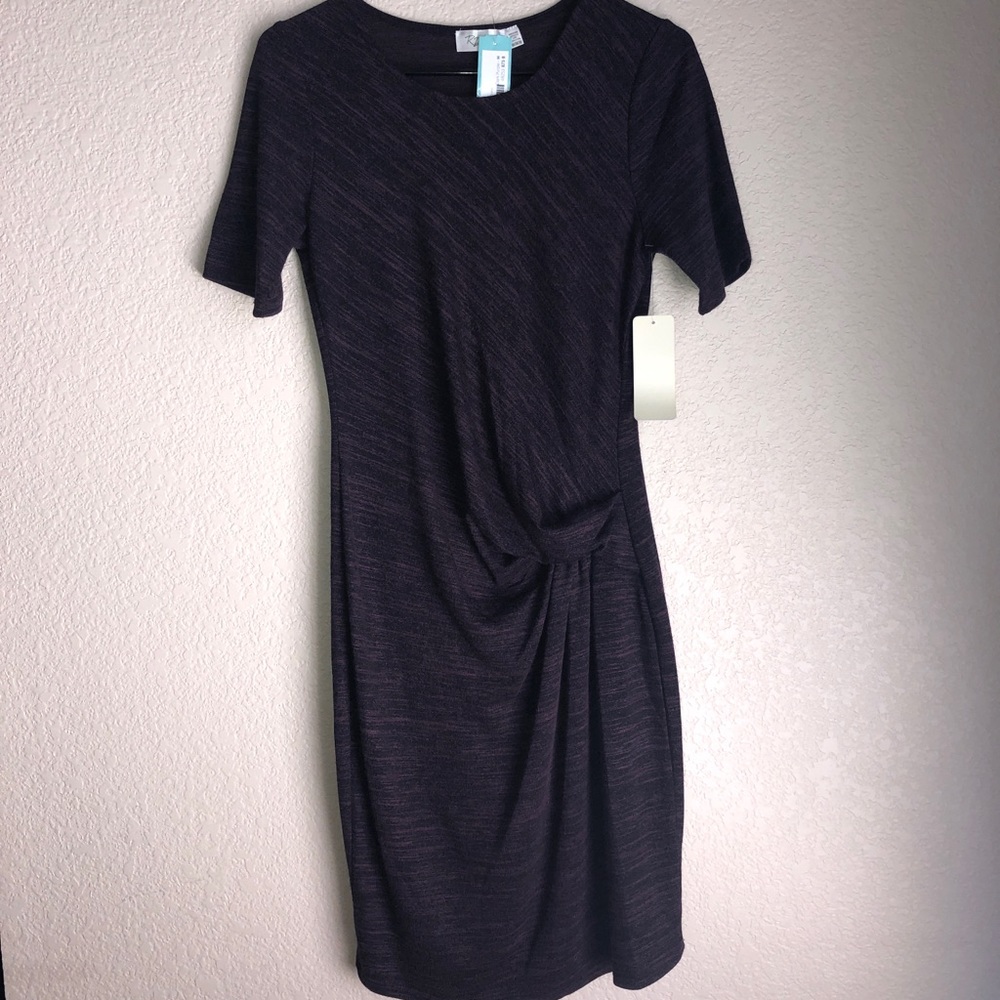 Knit dress with ruching